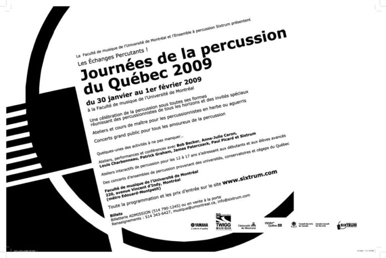 Sixtrum affiche journées de la percussion, 2009
